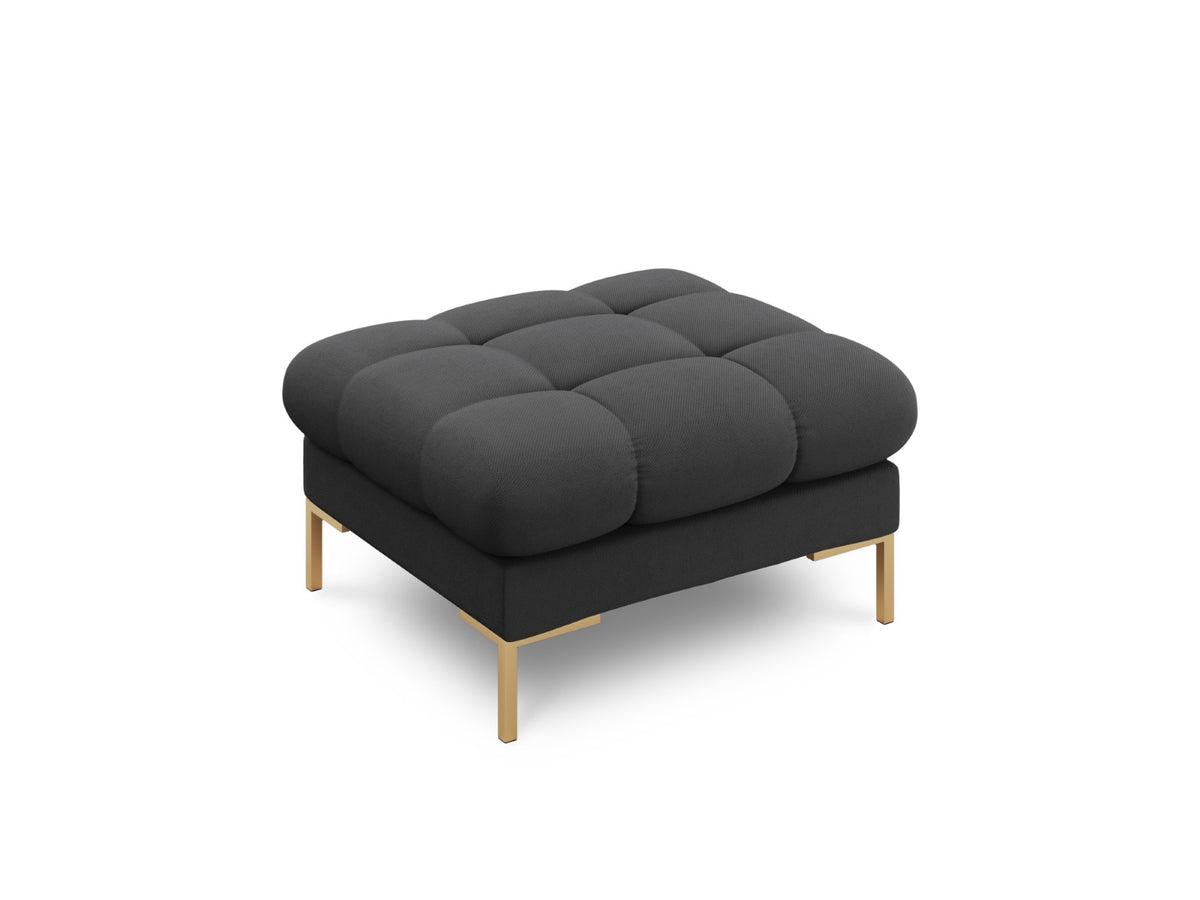 Cosmopolitan Design Poef Bali structurele stof, donkergrijs - 60x60x41cm