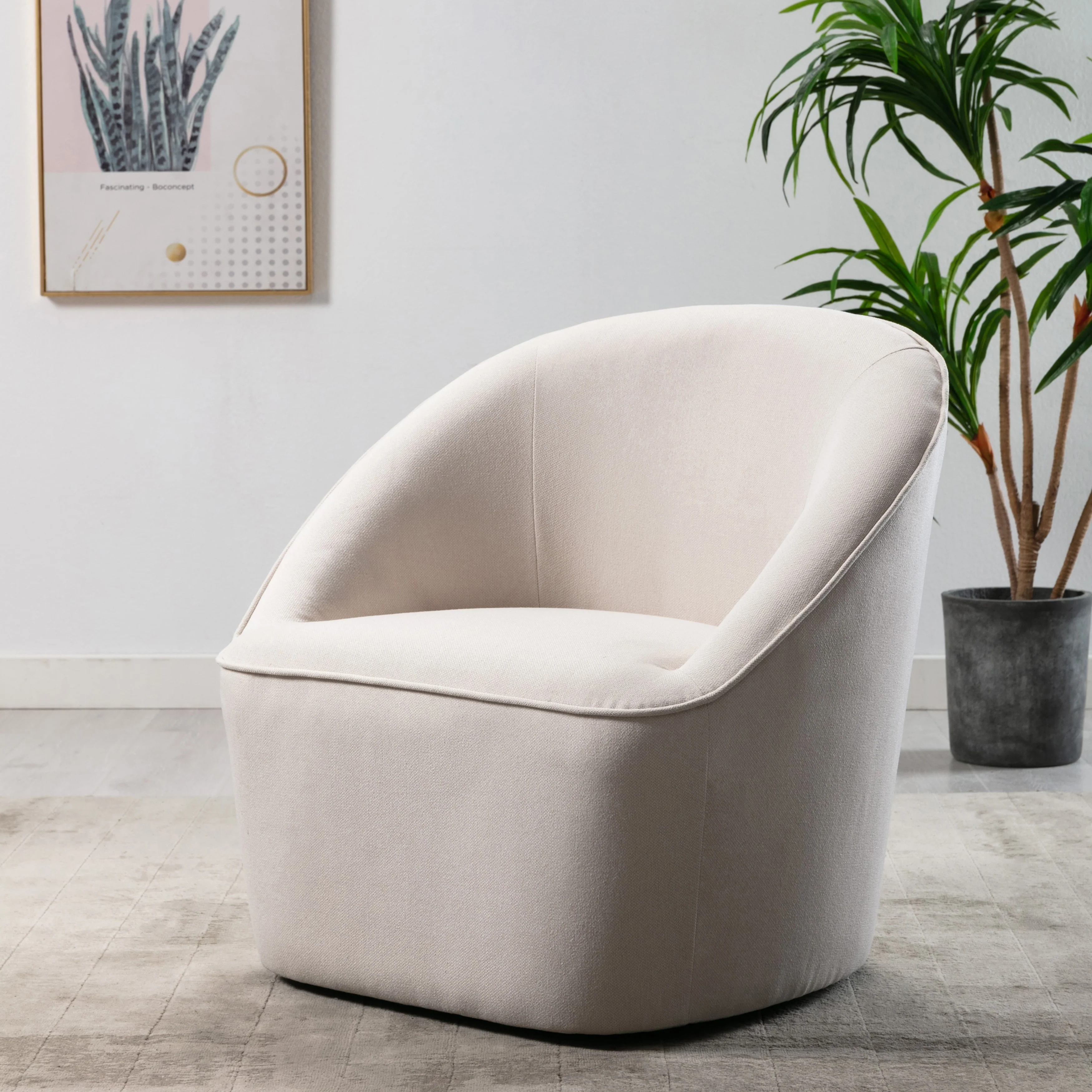 WOVENBYRD Barrel Swivel Chair