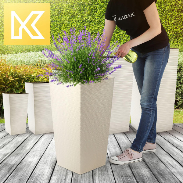 Kadax Donica Doniczka Wkład 34x68cm Wysoka Kremowa