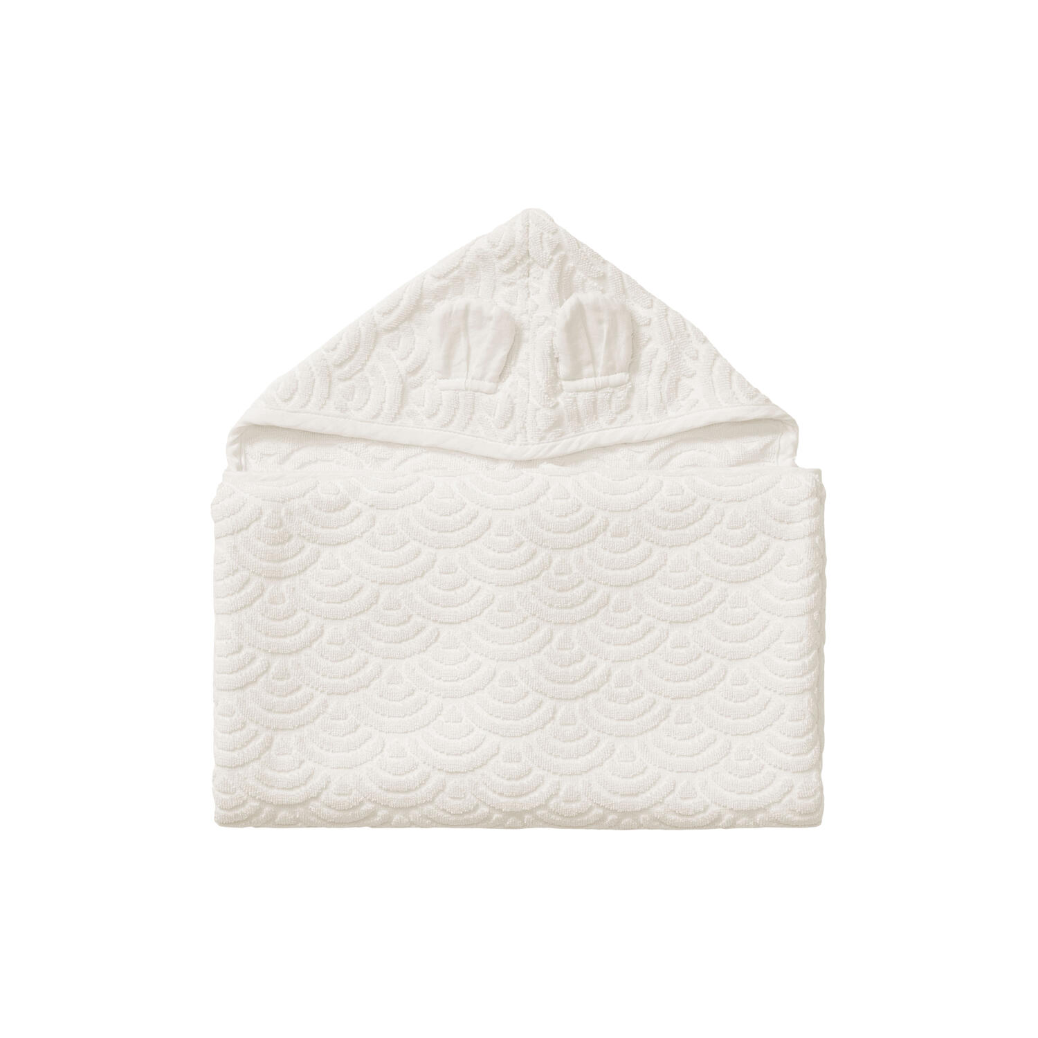 Junior h&aring;ndkl&aelig;de med h&aelig;tte og ører, off-white