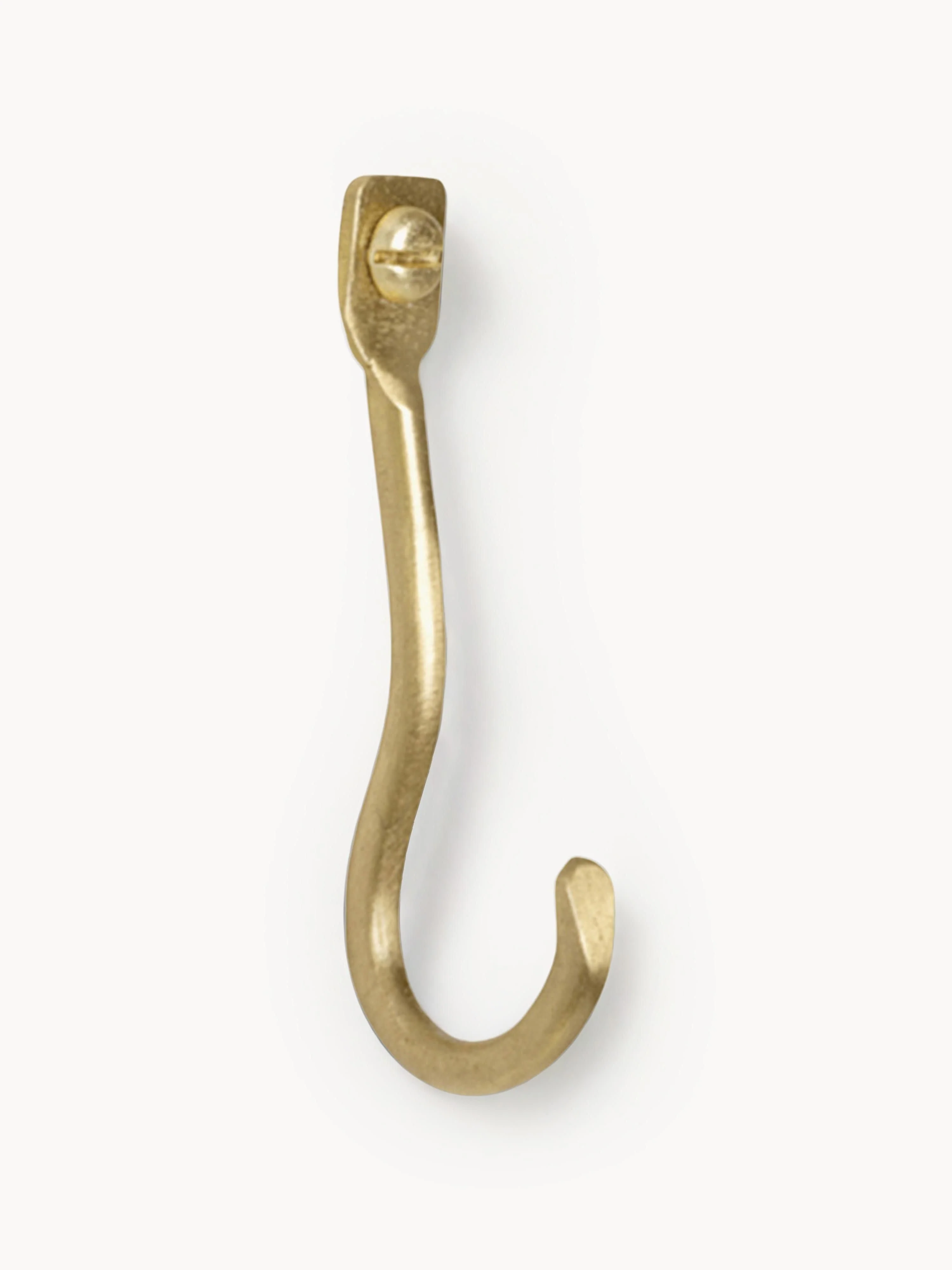 Handgefertigte Messing-Wandhaken Curvature, 3er-Set