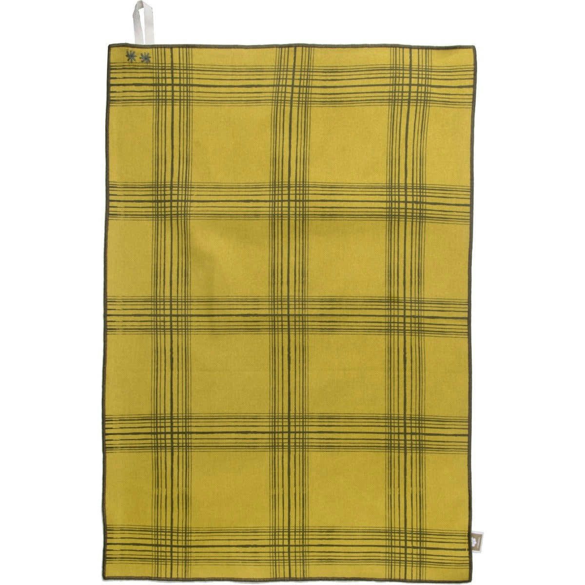 MADRAS - Torchons (x2) coton  50x75 vert kaki