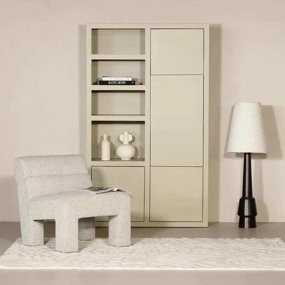 Wandkast Beige Mangohout - 120x45x200cm - Xander