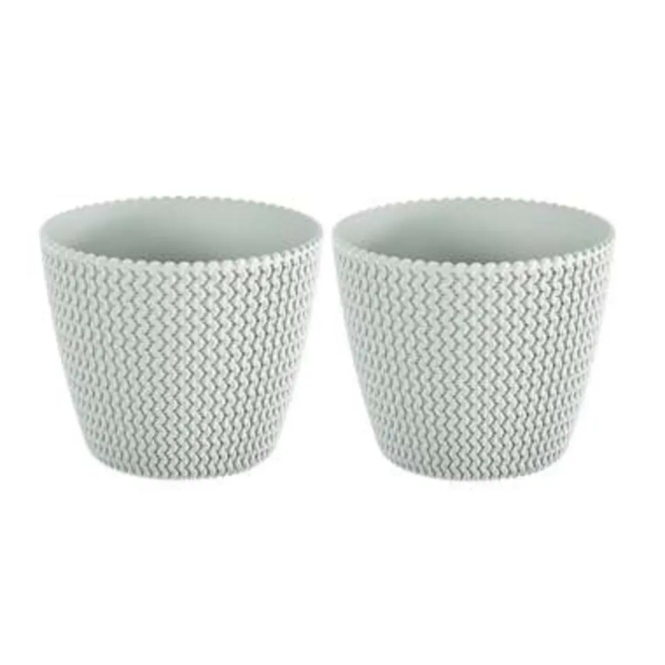 Prosperplast Bloempot Splofy - wit - rond - kunststof - 35 cm