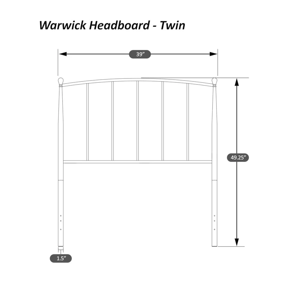 Hillsdale Furniture Warwick Grey Bronze Metal Spindled Headboard