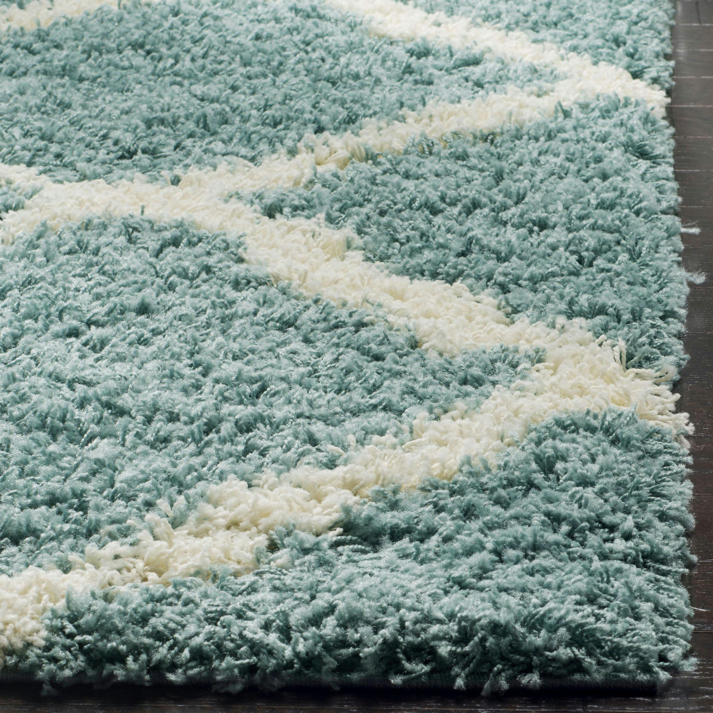 Safavieh Dallas 257 Shag Rug, Seafoam/Ivory