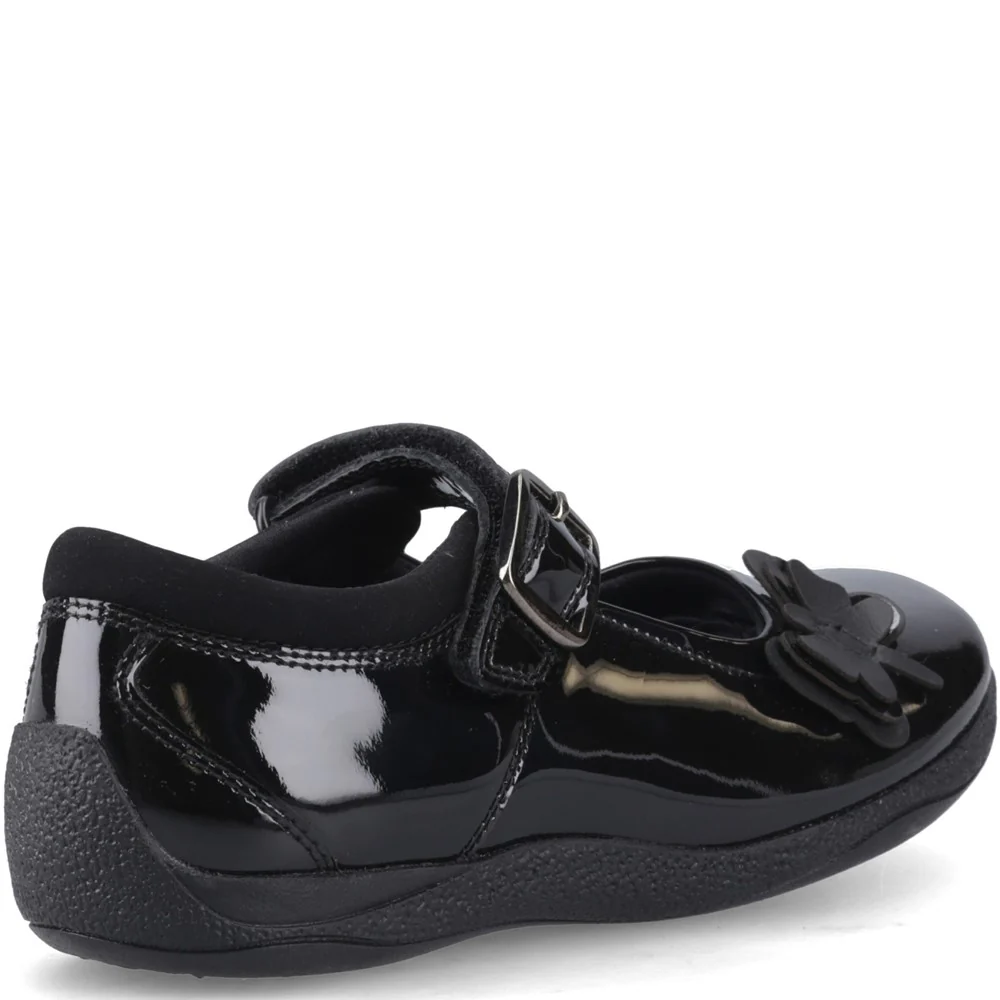 Hush Puppies Julie Ballerina Patent Junior School Shoes