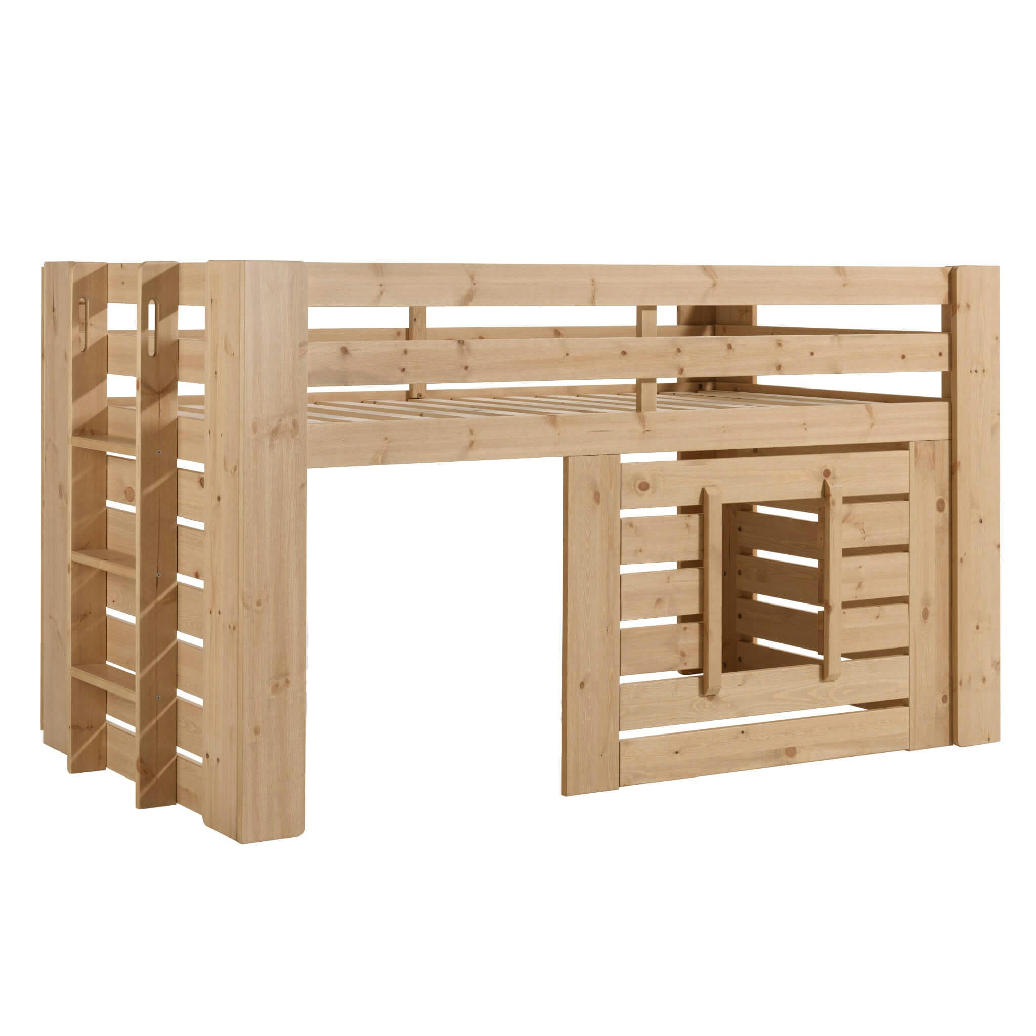 - Lit enfant compact en bois massif 90x200