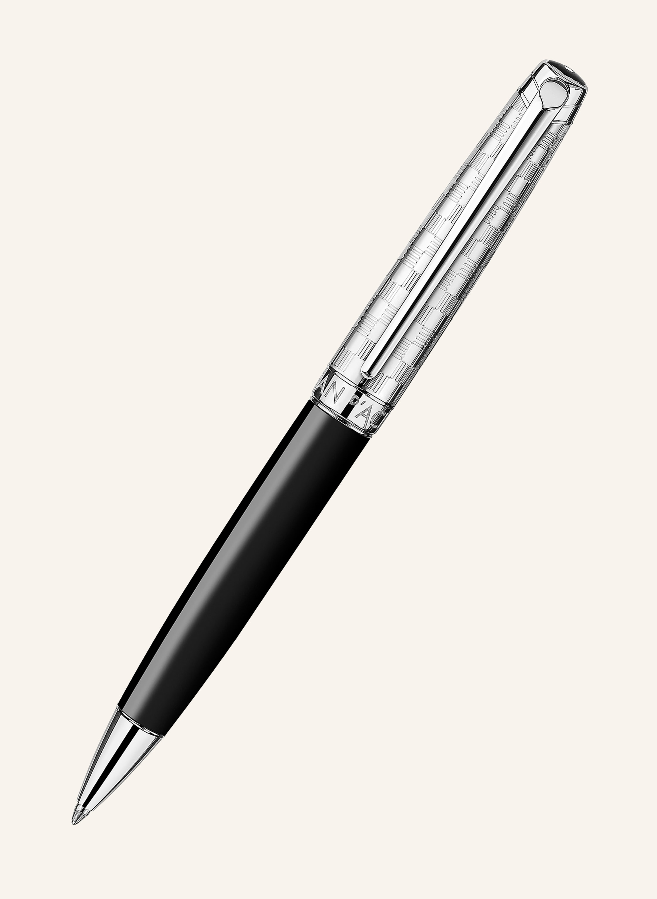 CARAN d'ACHE Set LÉMAN DAMIER: Kugelschreiber und Lederetui