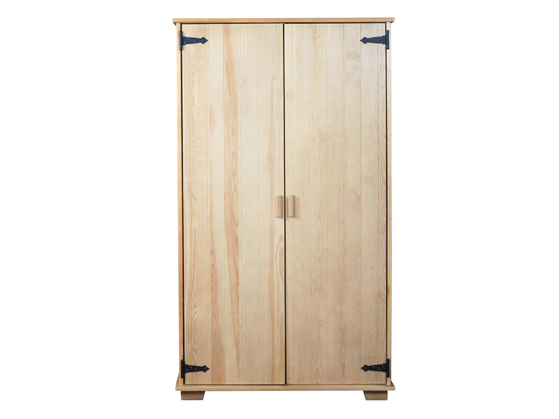 Szafa drewniana Natural wood, drążek i półki, kolor dębowy