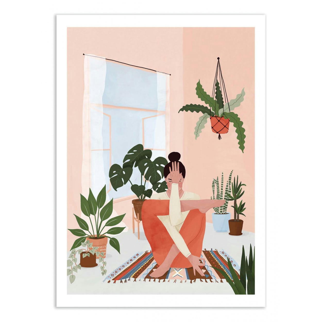 MAJA TOMLJANOVIC - YOGA AND PLANTS - MAJA TOMLJANIC - Affiche d'art 30 x 40 cm