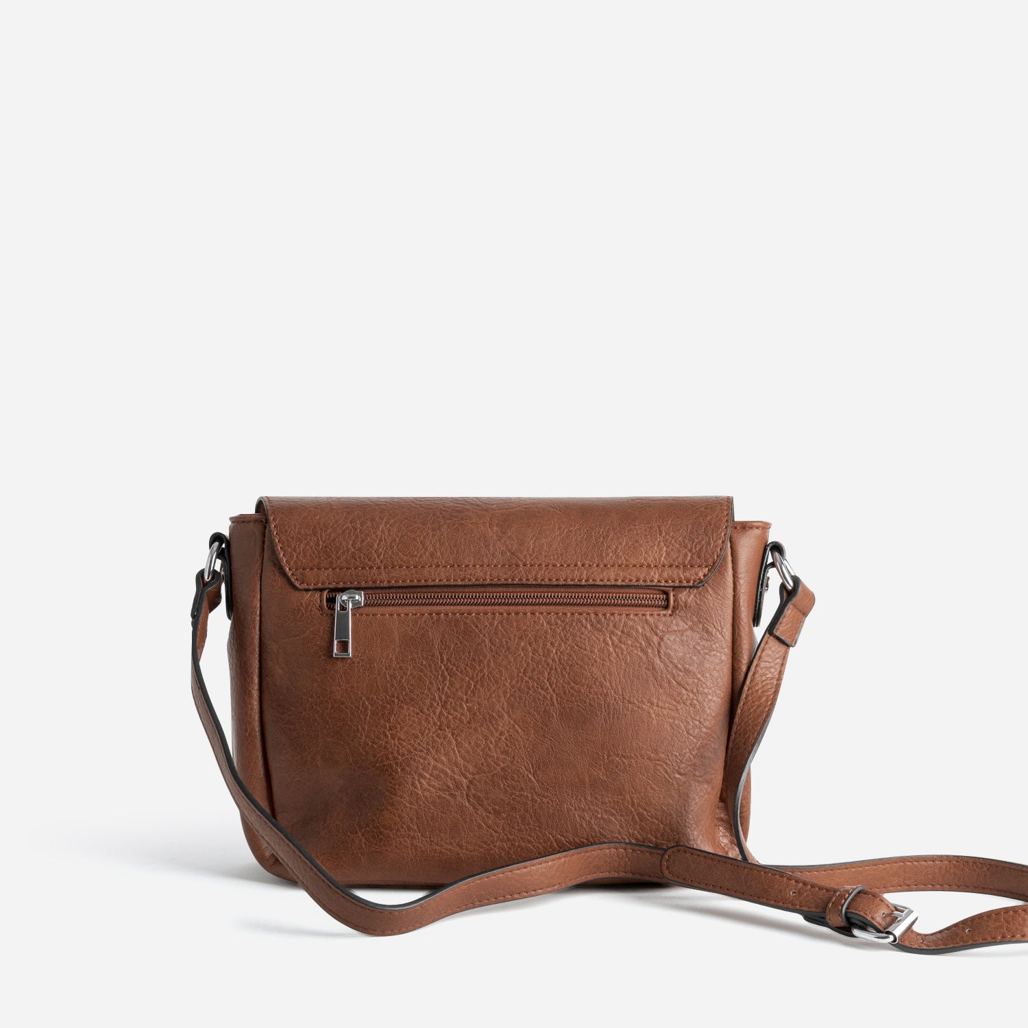 Sac bandoulière cognac à double boucle
