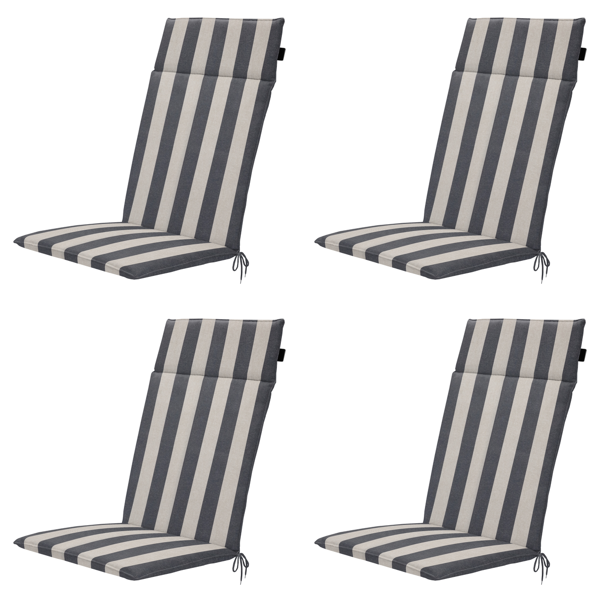 Madison tuintstoelkussen hoge rug Amora - grijs - 120x50x4cm - set van 4