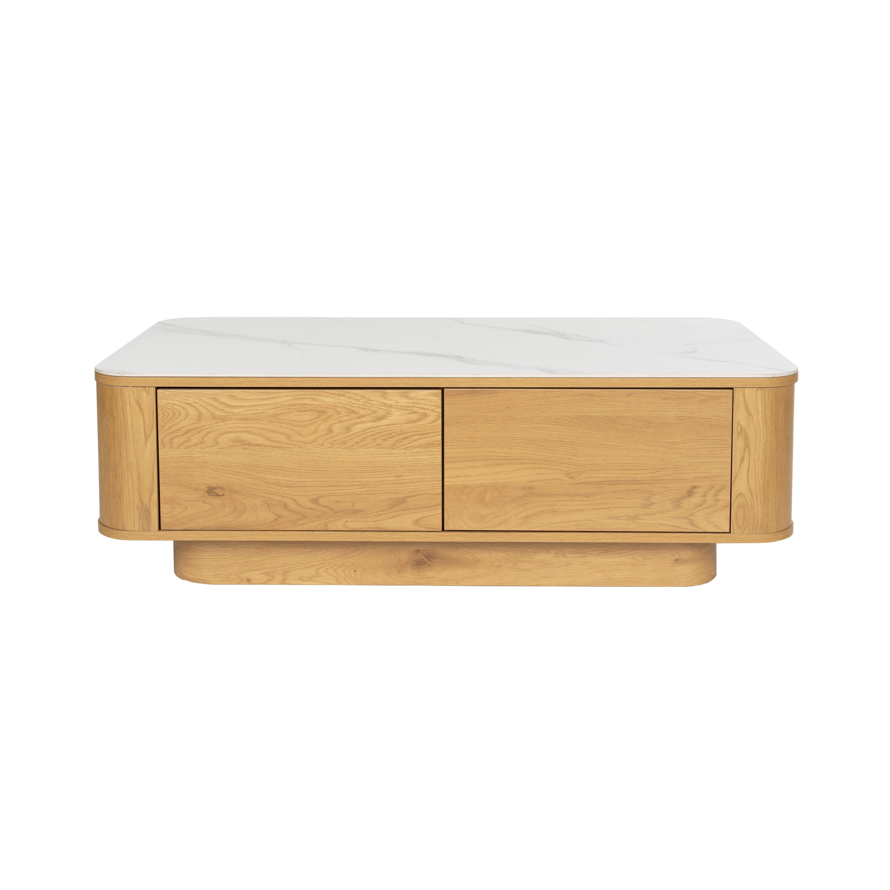 Housecraft Living Almira Salontafel 120x60 cm Hout/ Marmerlook Naturel