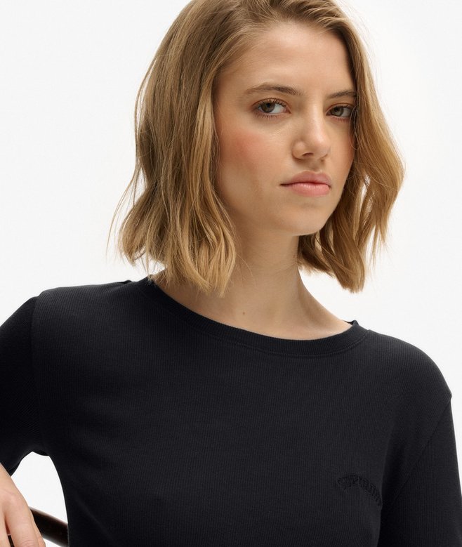 Athletic Essentials Logo Garment Dyed Ribbed Top