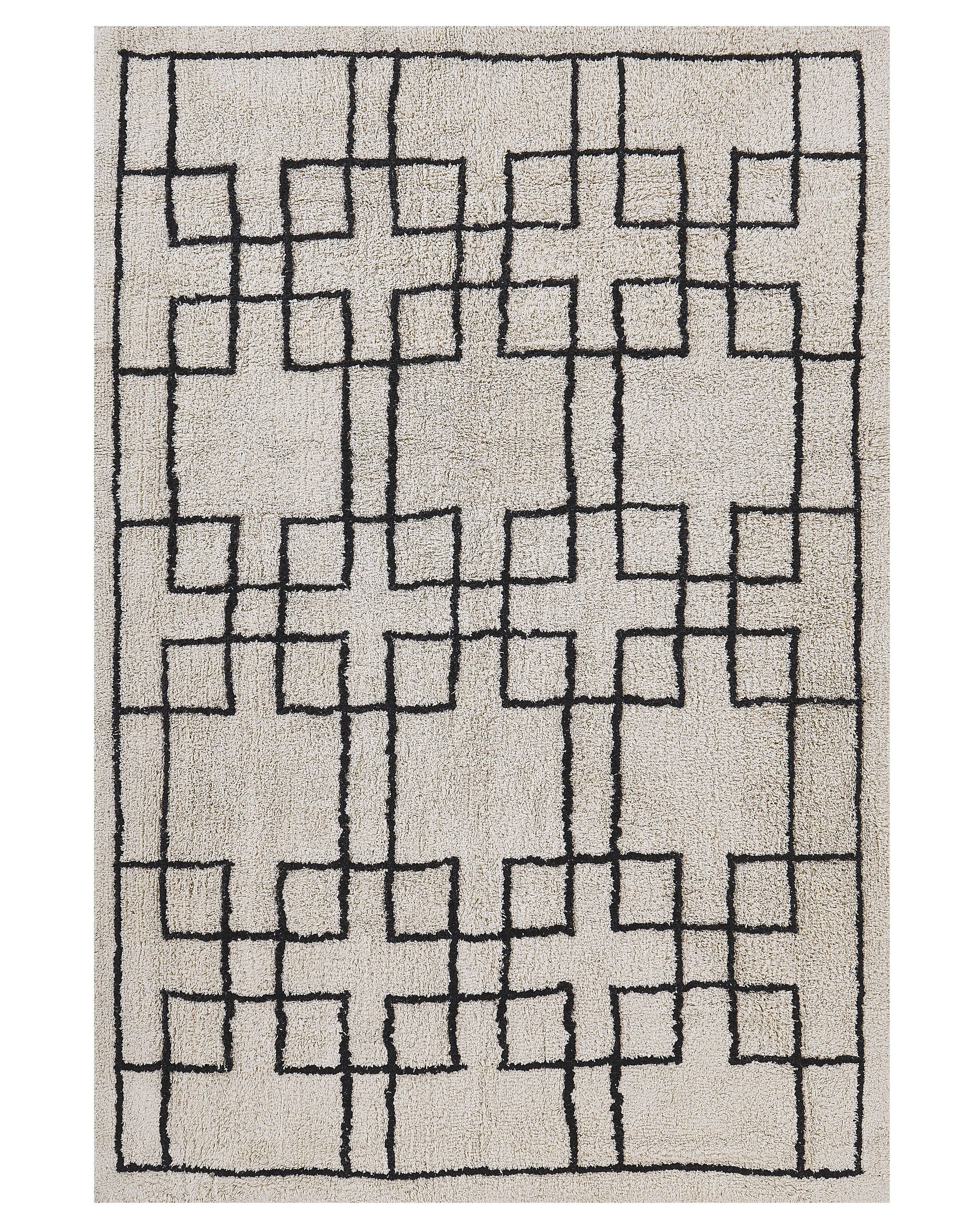 Dywan bawełniany geometryczny 160x230 cm beżowy