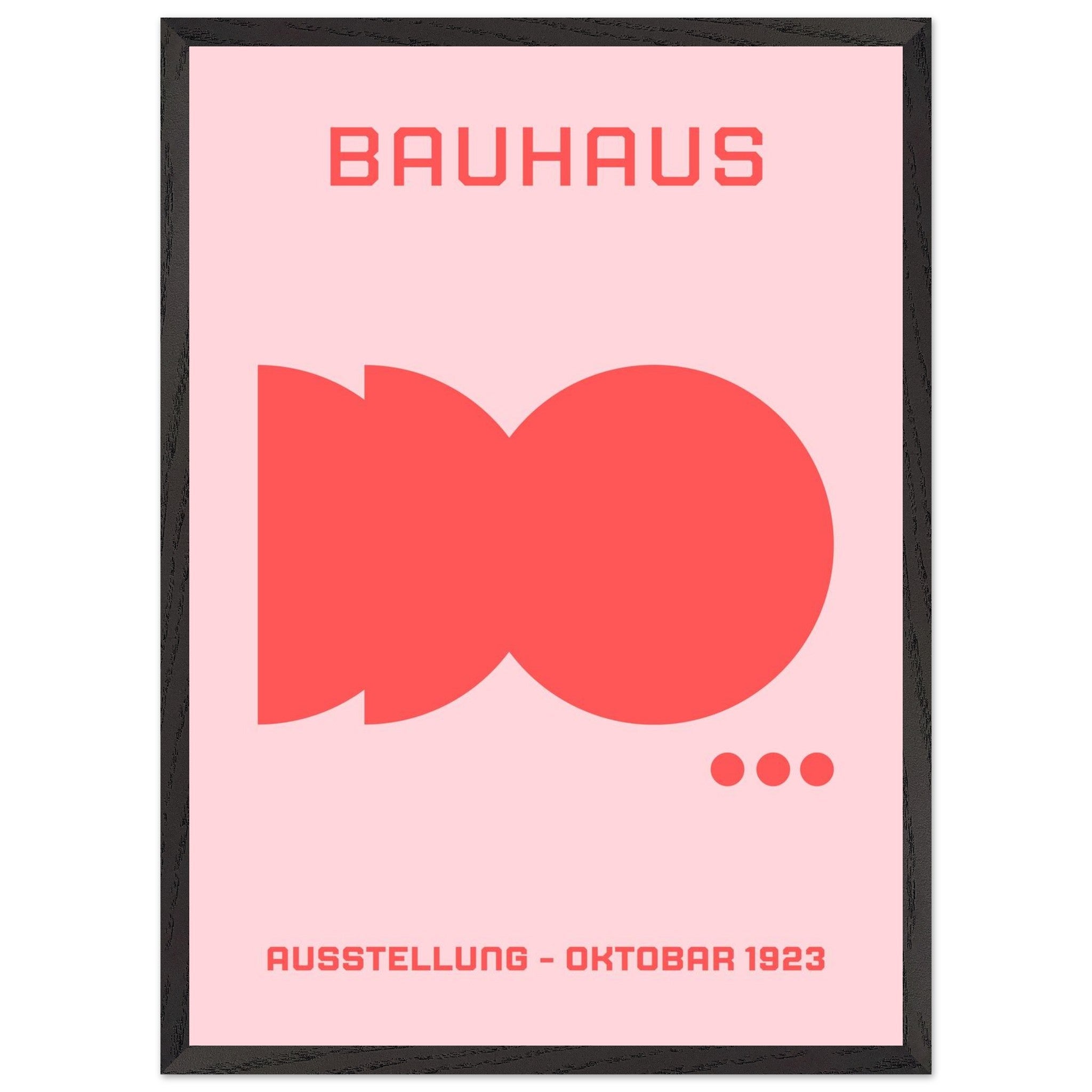 Artfulprints Poster met Lijst Bauhaus - Ausstellung oktobar 1923  - 50x70 cm - Roze