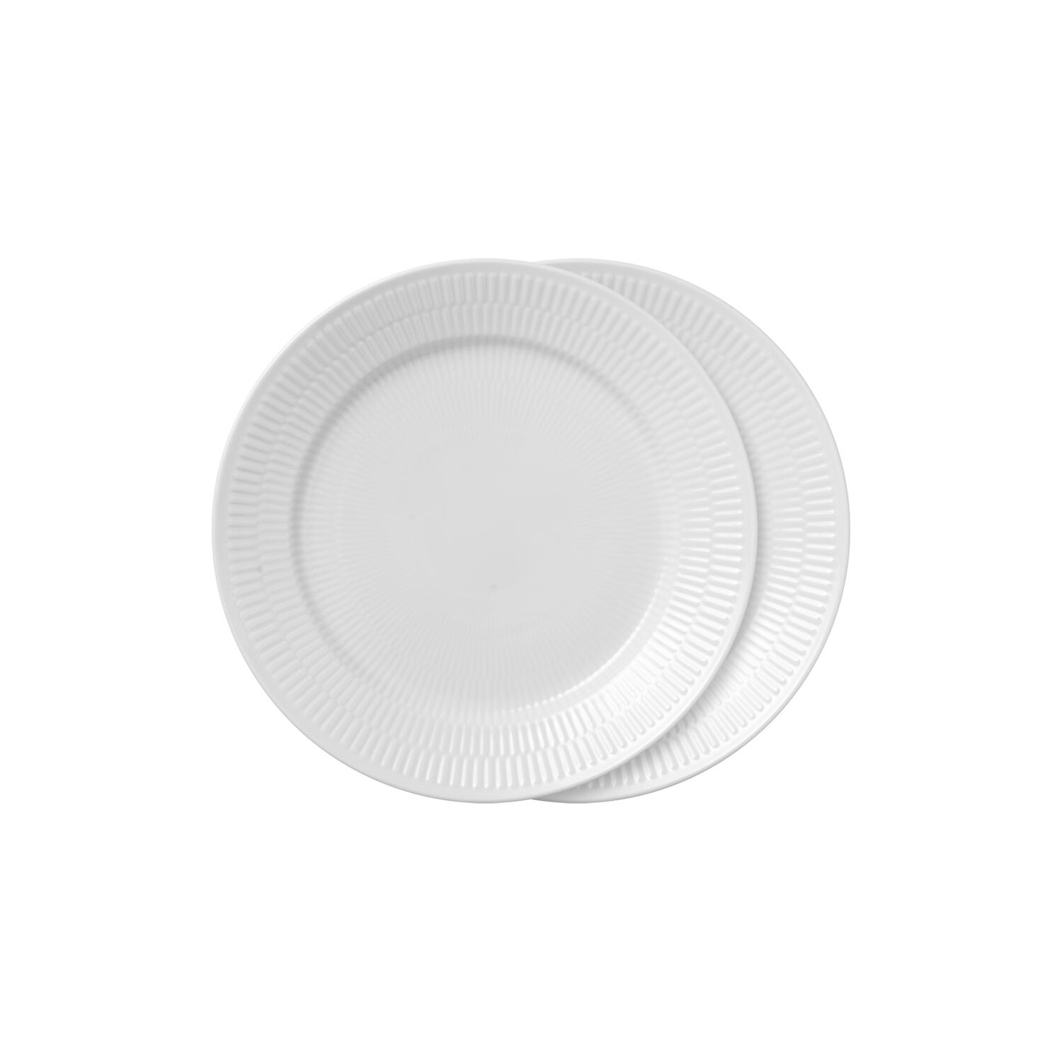 Hvid Riflet tallerken 27 cm 2-pak