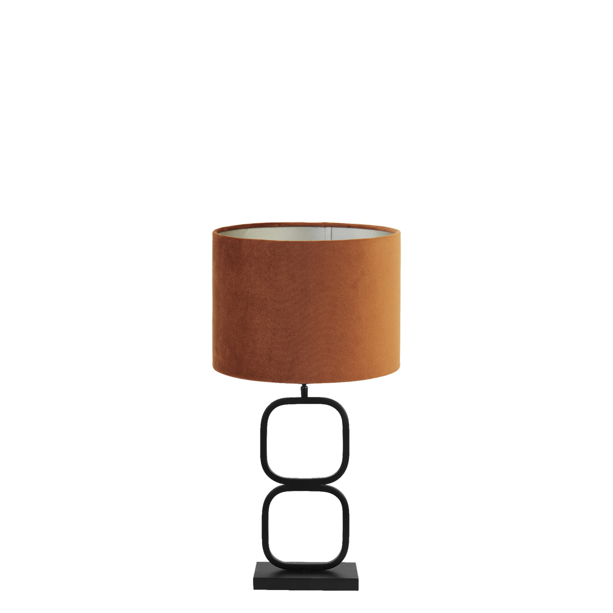 Light & Living tafellamp Lutika/Velours - zwart, terra - 30x30x67cm