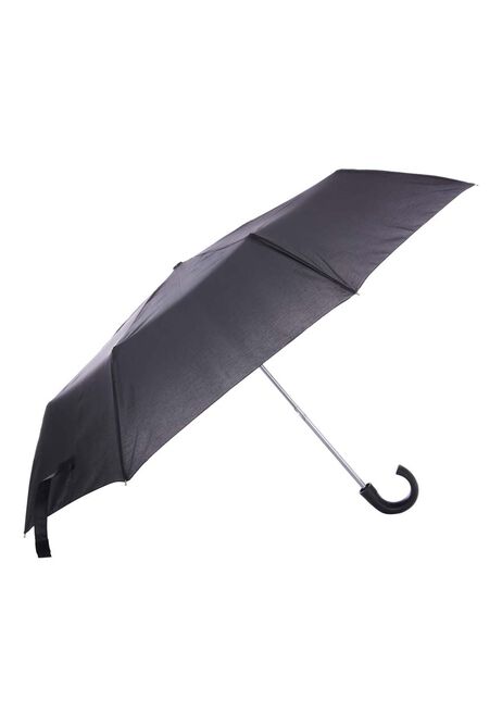 Mens Black Mini Crook Handle Umbrella