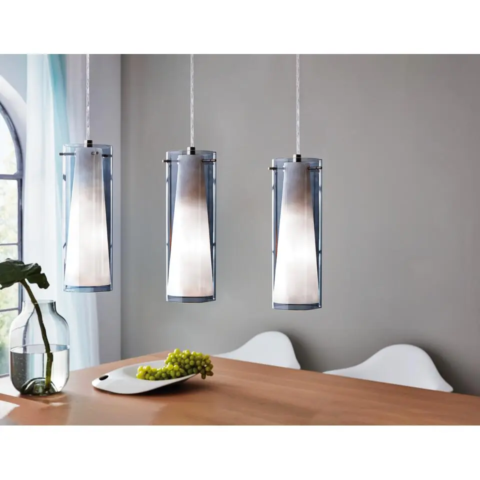 EGLOPintoNeroHanglamp-Nikkel-Mat-Zwart-Transparent,Wit