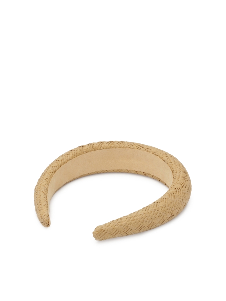 Light brown paper straw headband