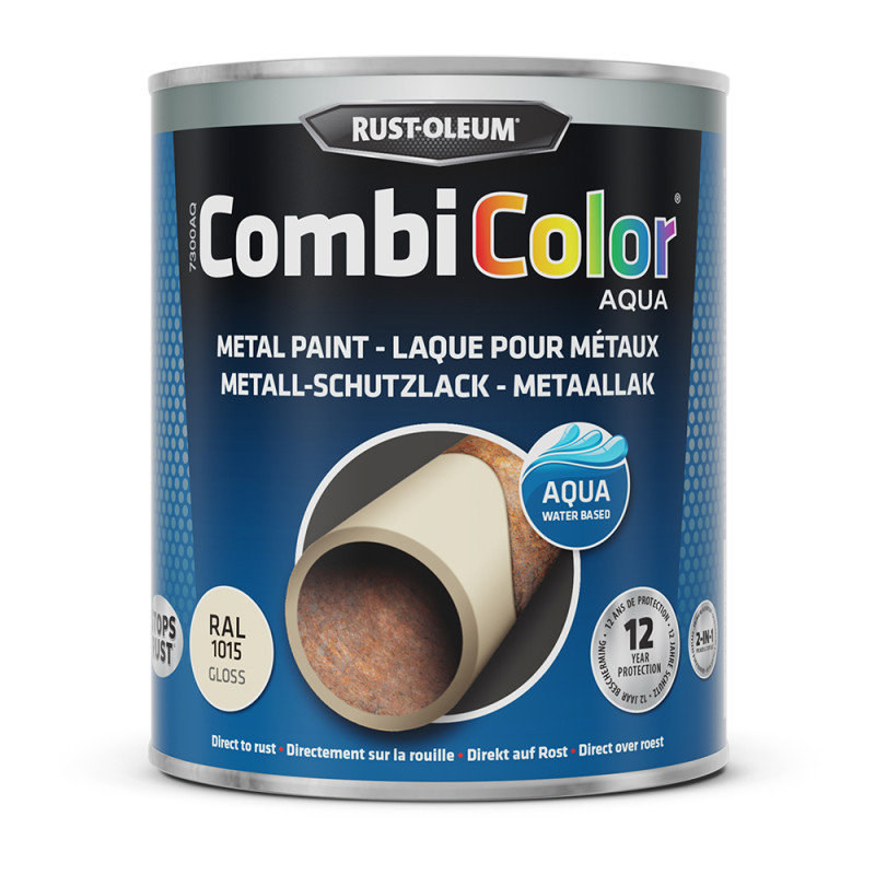 Laque Combicolor Aqua ivoire clair brillant 0,75 L RUST-OLEUM