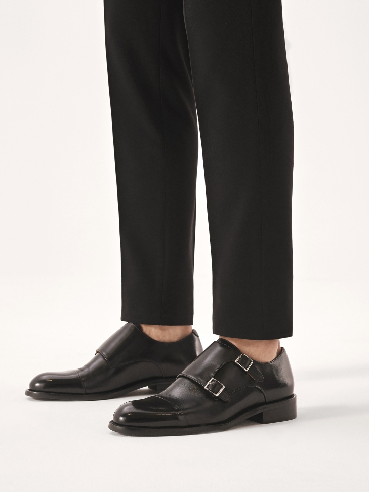 Double smooth leather monks