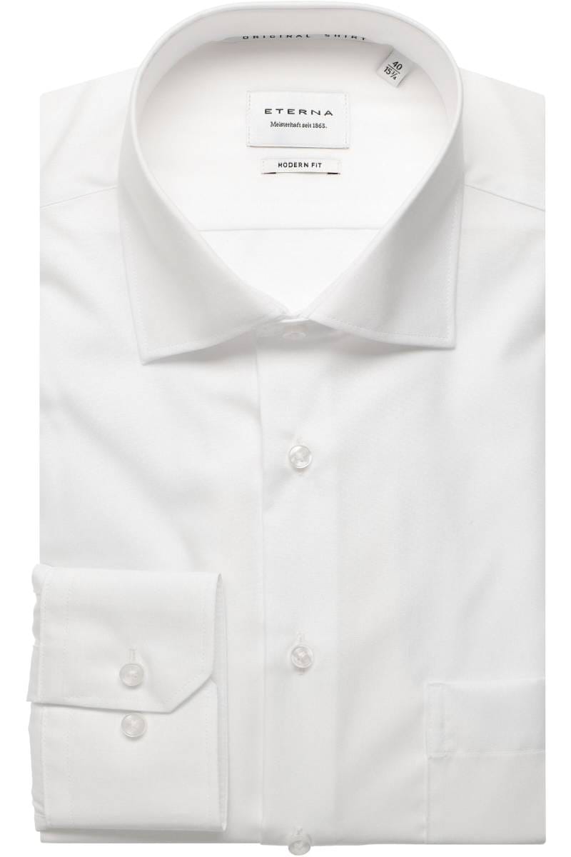ETERNA Modern Fit Hemd weiss, Einfarbig