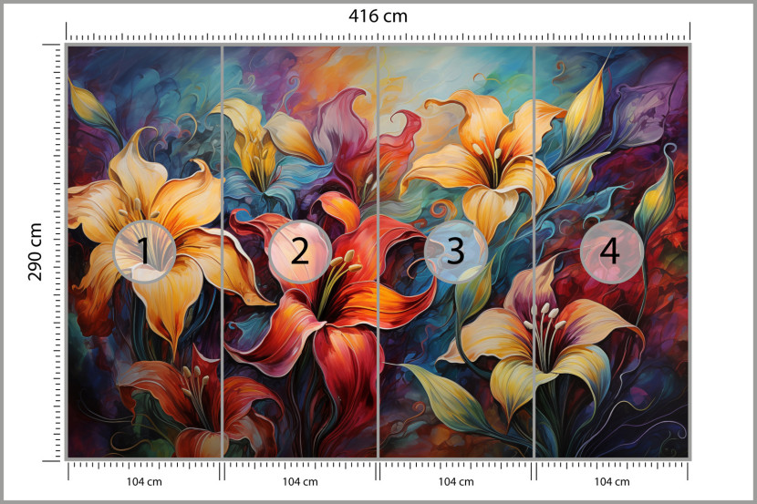 Fototapeta Abstrakcyjne Lilie Vintage 416x290cm