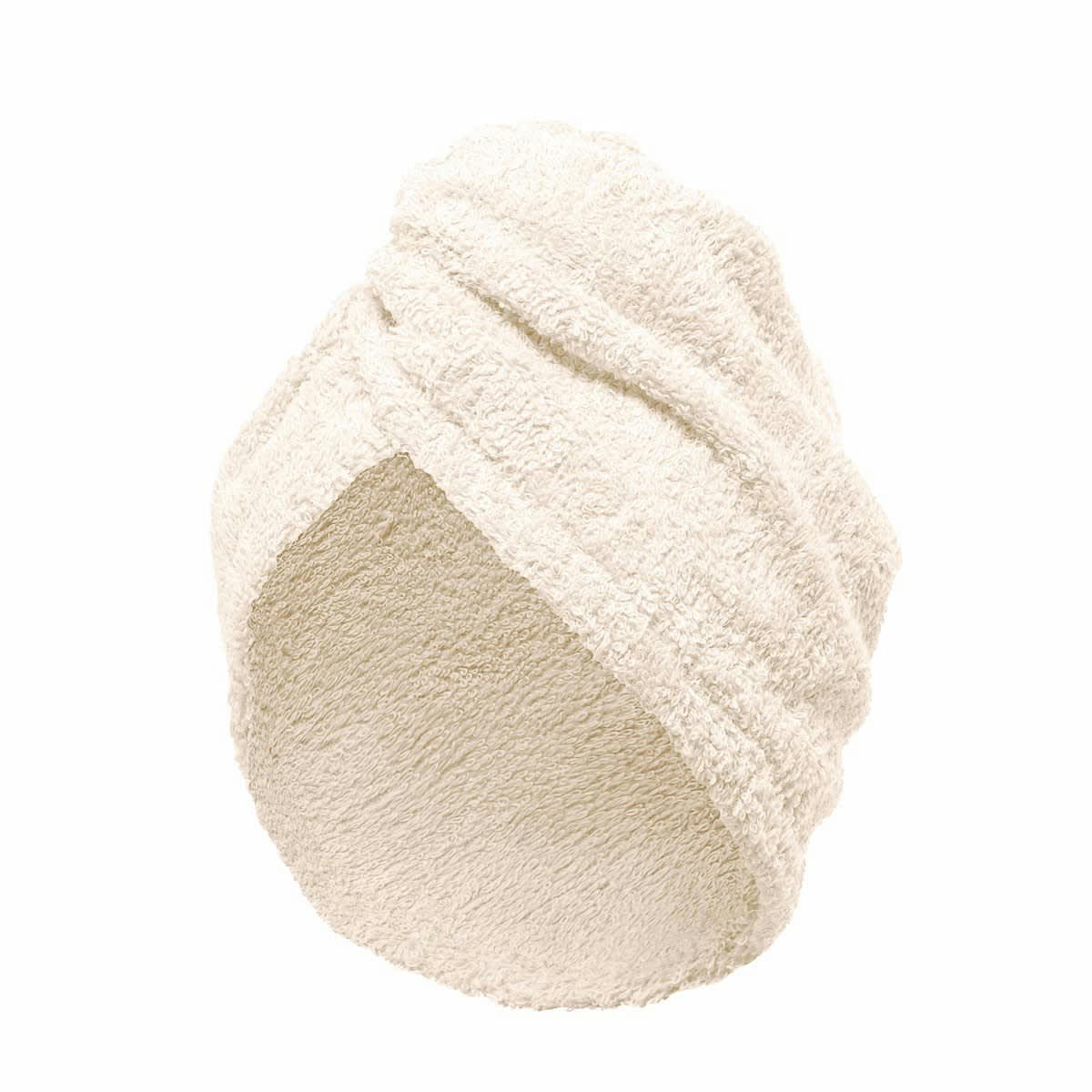 TURBAN DE BAIN - Turban éponge fermeture élastique en coton ivoire