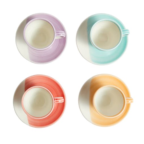Royal Doulton 1815 Bright 4 Piece Espresso & Saucer Set | 110ml Mixed
