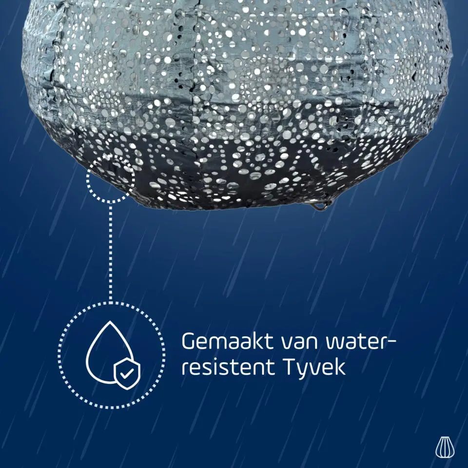 LUMIZ Solar Lampion Fiore Tulip - 20 cm - Grijs Blauw