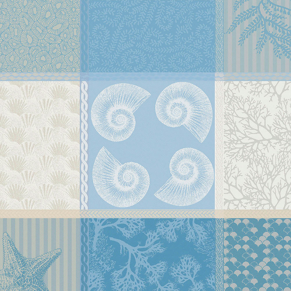 MILLE OCEANS ECUME - Serviette  pur coton bleu 55x55