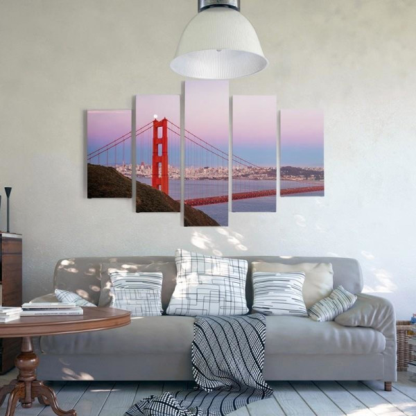 Feeby Obraz 5 częściowy Most Golden Gate 3 100x70