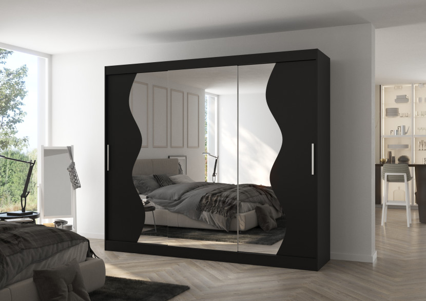 Szafa przesuwna z lustrem SHARON 250 Black