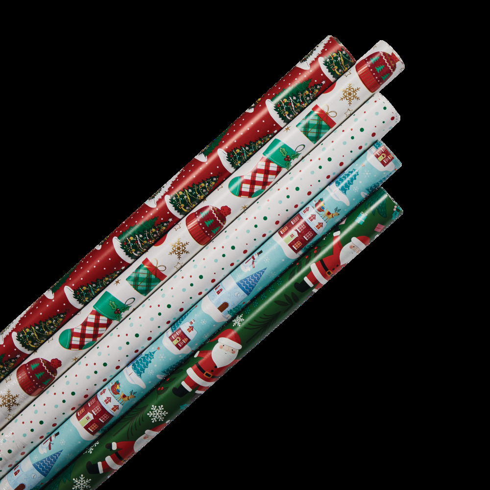 For Living Christmas Decoration Gift Wrap Set, 200-sq.ft., 5-pc