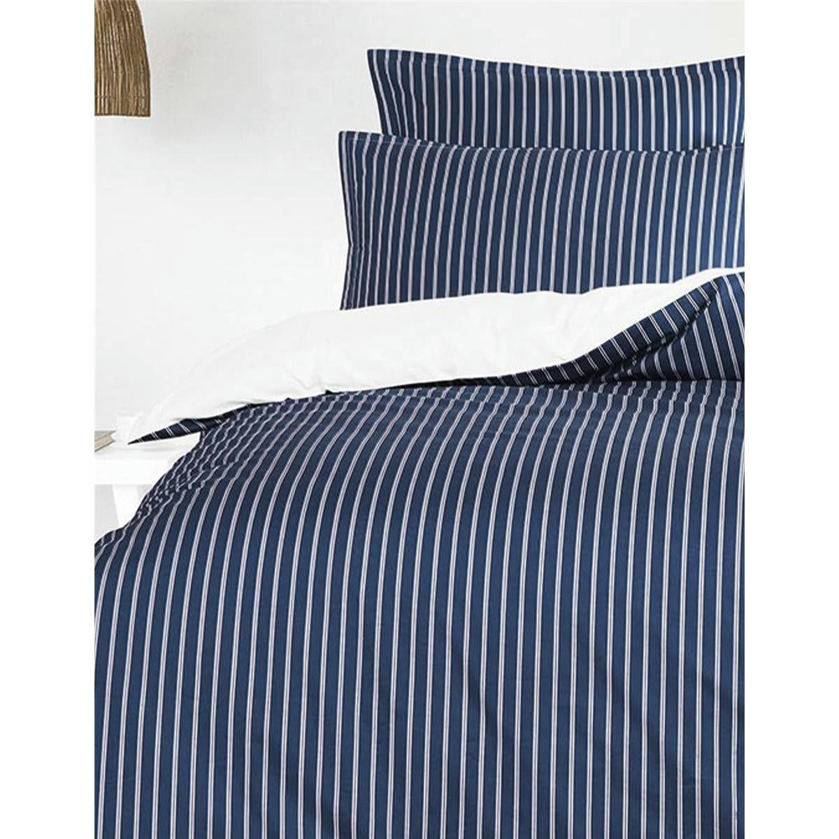 LINQUIST - Housse de couette en percale de coton  indigo 240x220 cm