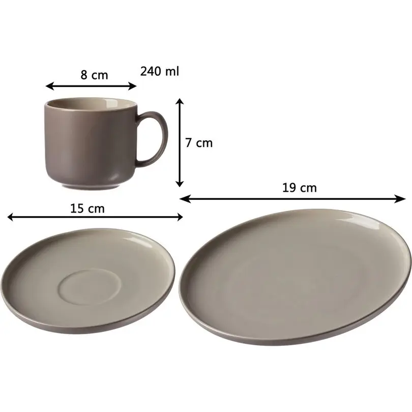 Geschirrset 12-teilig Jasper