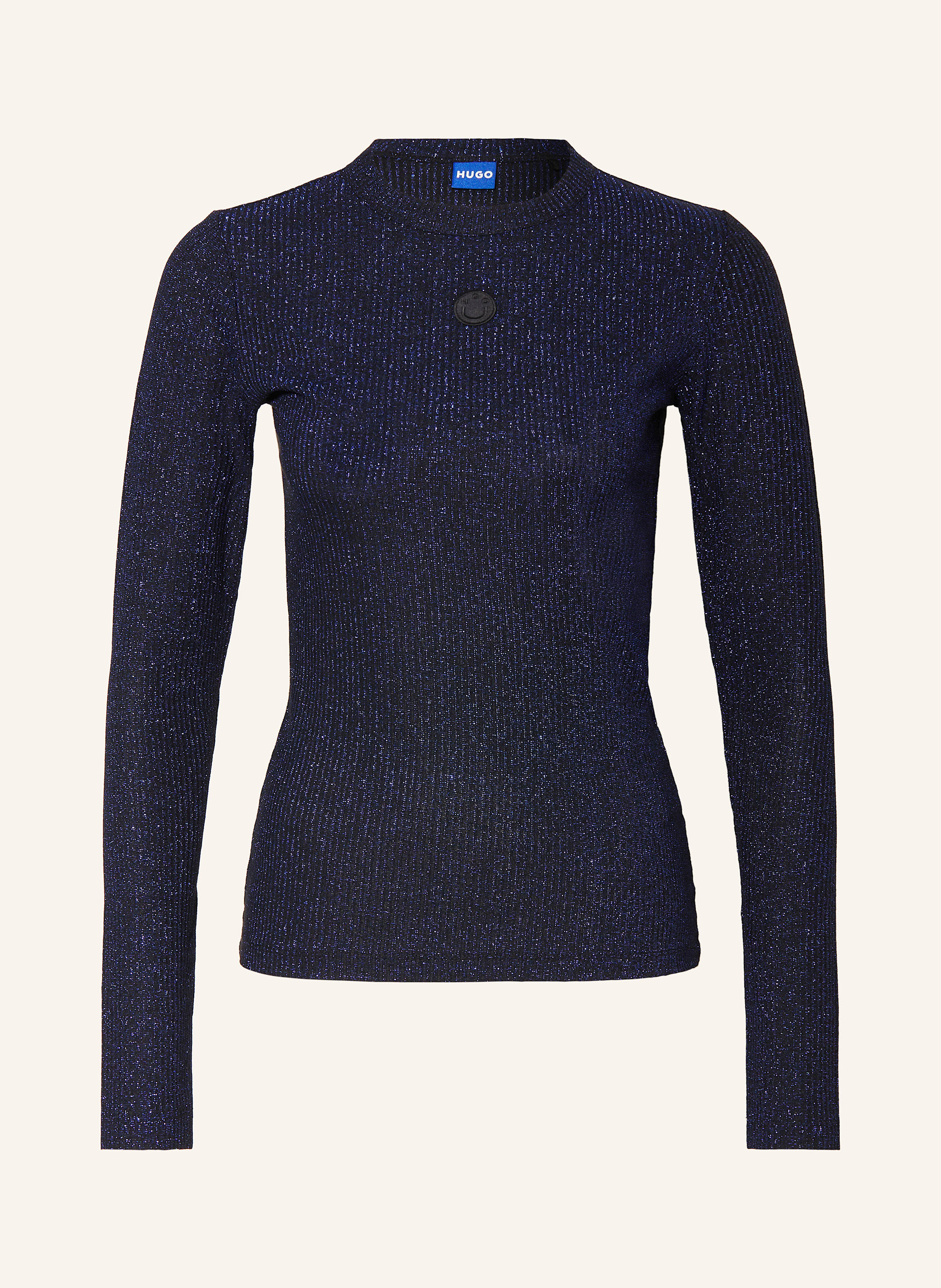 HUGO Longsleeve DALOREN mit Glitzergarn