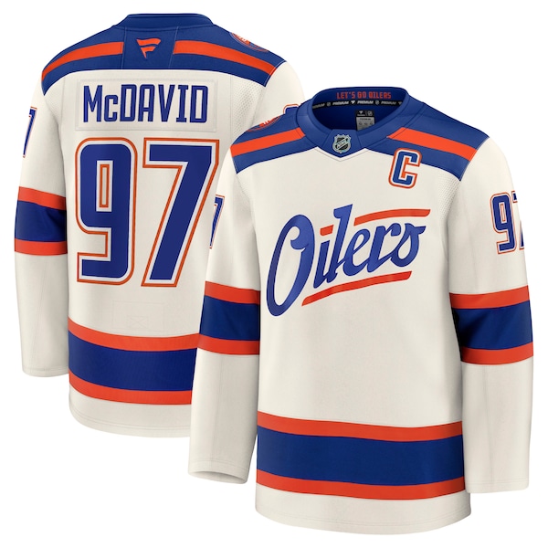 Connor McDavid Edmonton Oilers  Alternate Premium Jersey - Light Beige