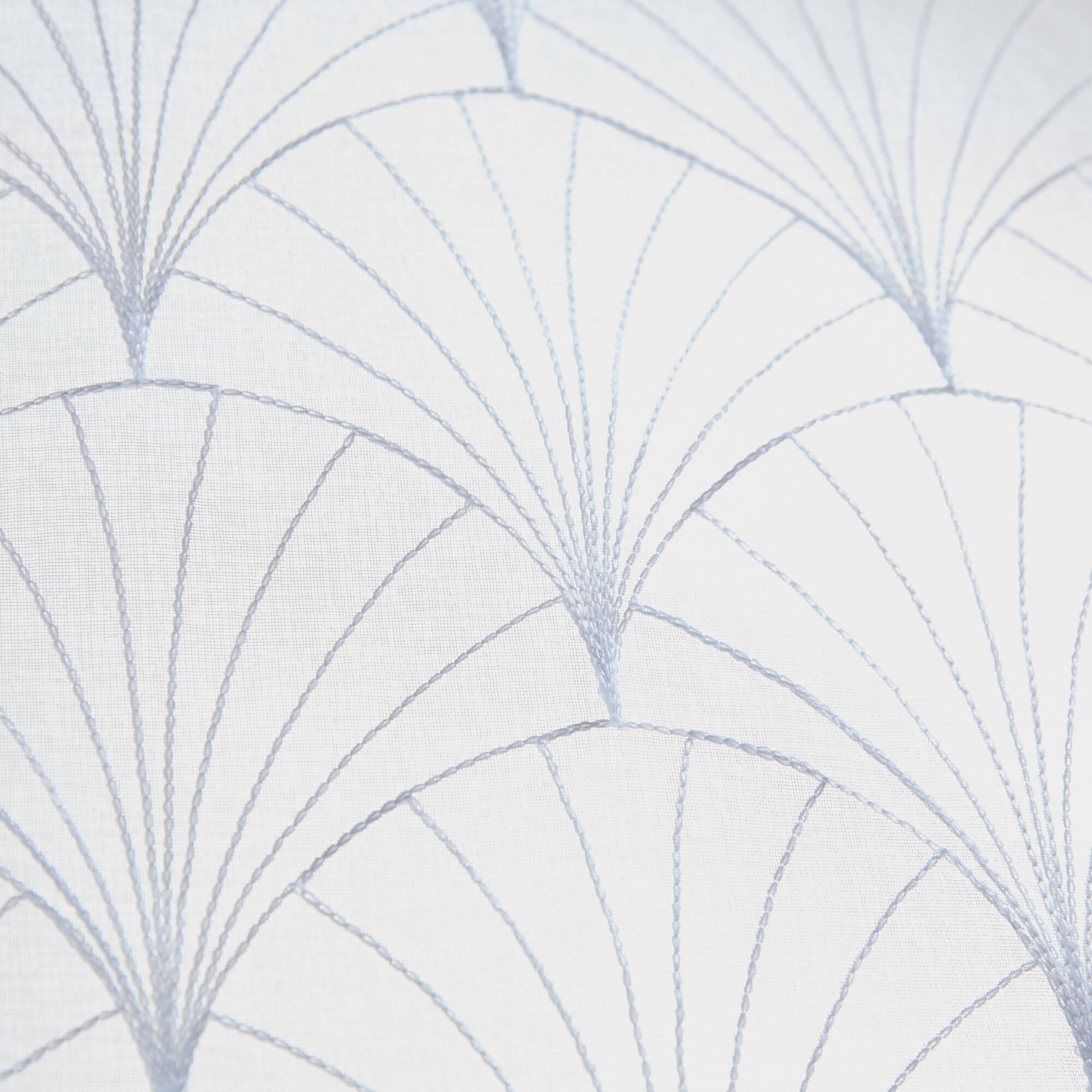 Vitrage droit brodé motif art déco - la paire