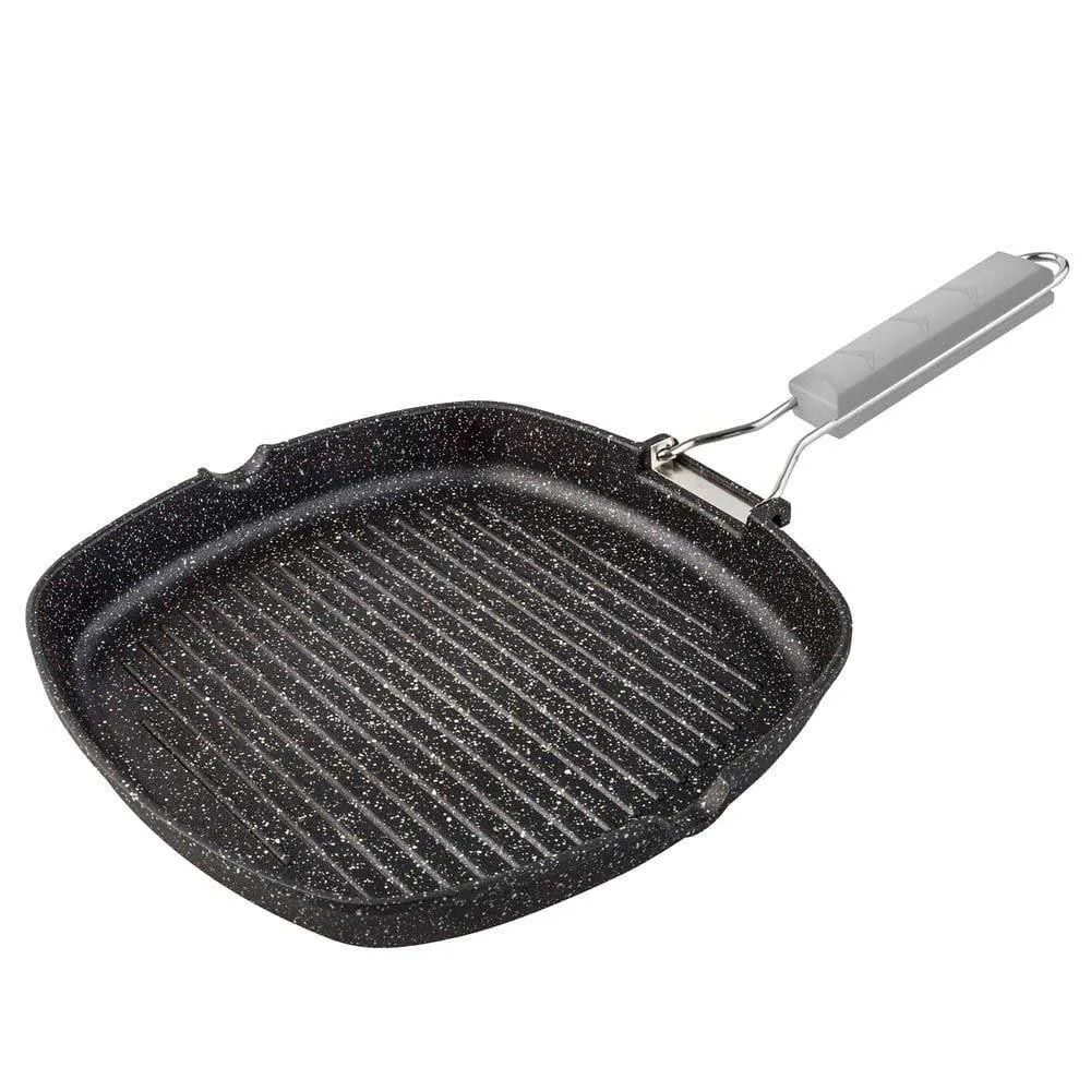Supreme Stone grill foldable handle striped 28 cm