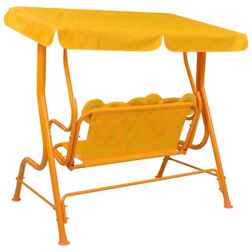 NNEVL Kids Swing Bench Yellow 115x75x110 cm Fabric