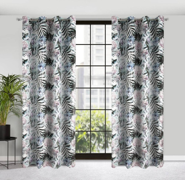 Zasłona MALIBU 140x250 cm biało wielokolorowa