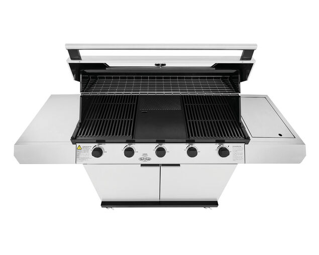 BeefEater 1200 Series - 5 Burner Stainless Steel BBQ With Side Burner