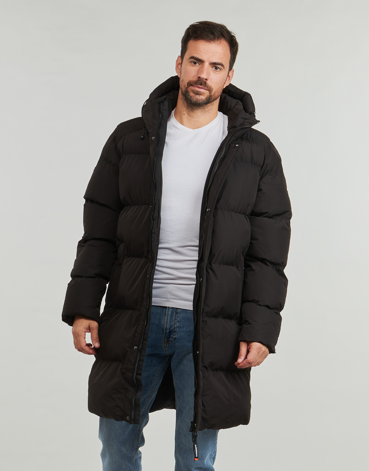 Superdry - HOODEED SPORT PUFFER - Black