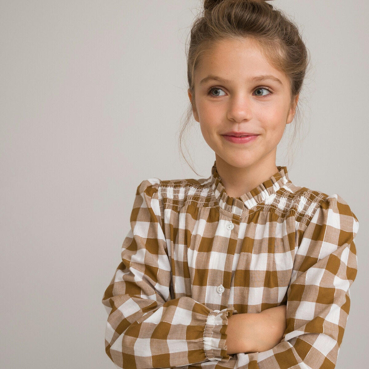 Blouse à carreaux manches longues 3-12 ans