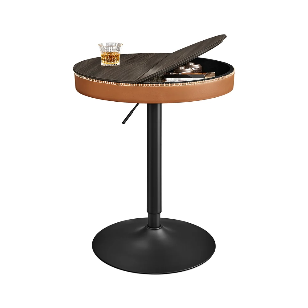 Table de bar avec rangement pu avec coutures
