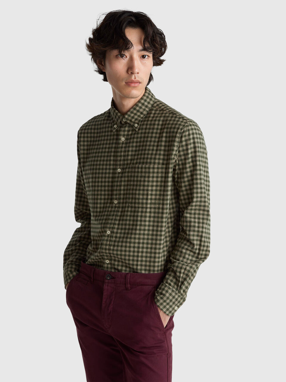 Flannel button-down shirt